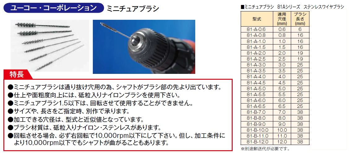 ユーコー・コーポレーション　ミニチュアブラシ