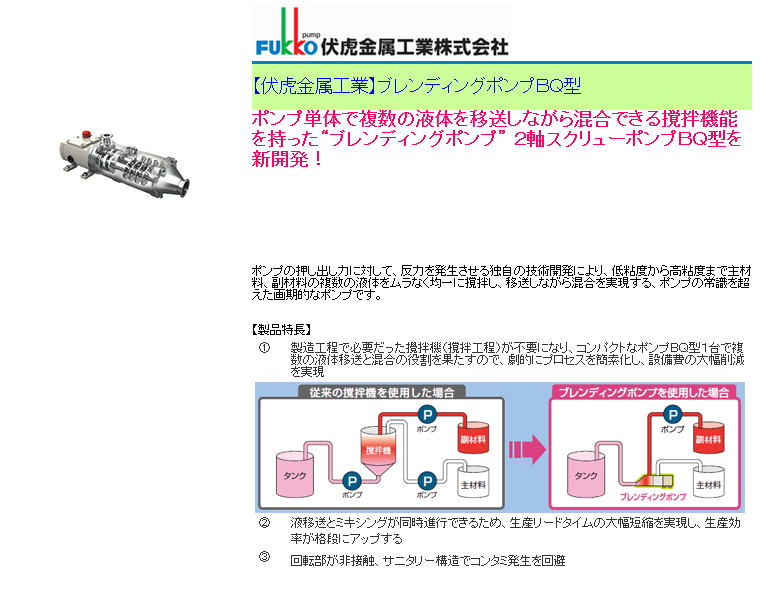 伏虎金属工業 ブレンディングポンプ BQ型