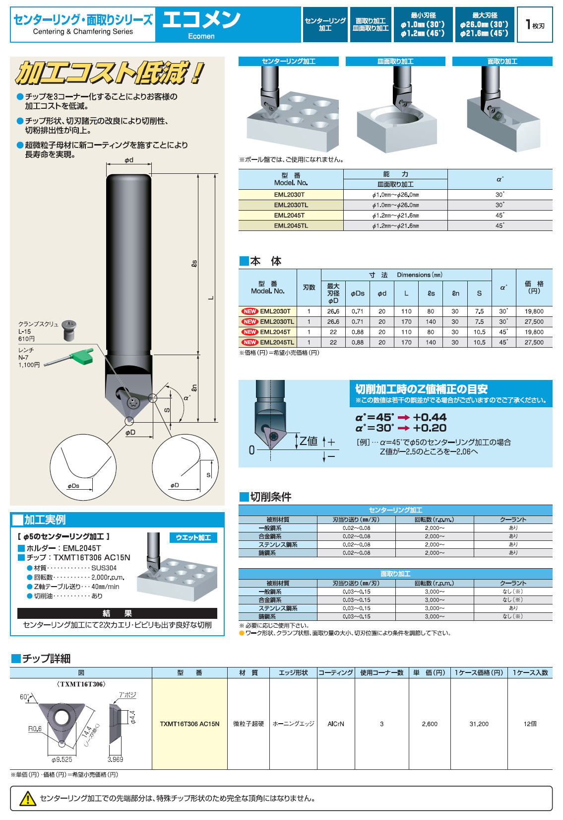 【富士元工業】センターリング・面取りシリーズ　エコメン 4