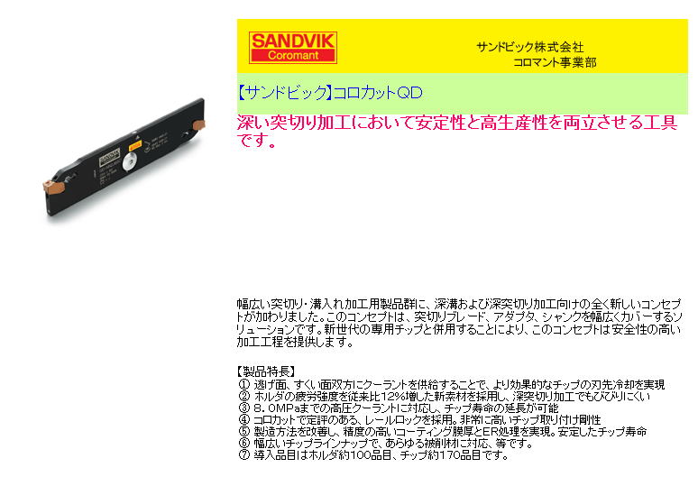 【サンドビック】コロカットＱＤ