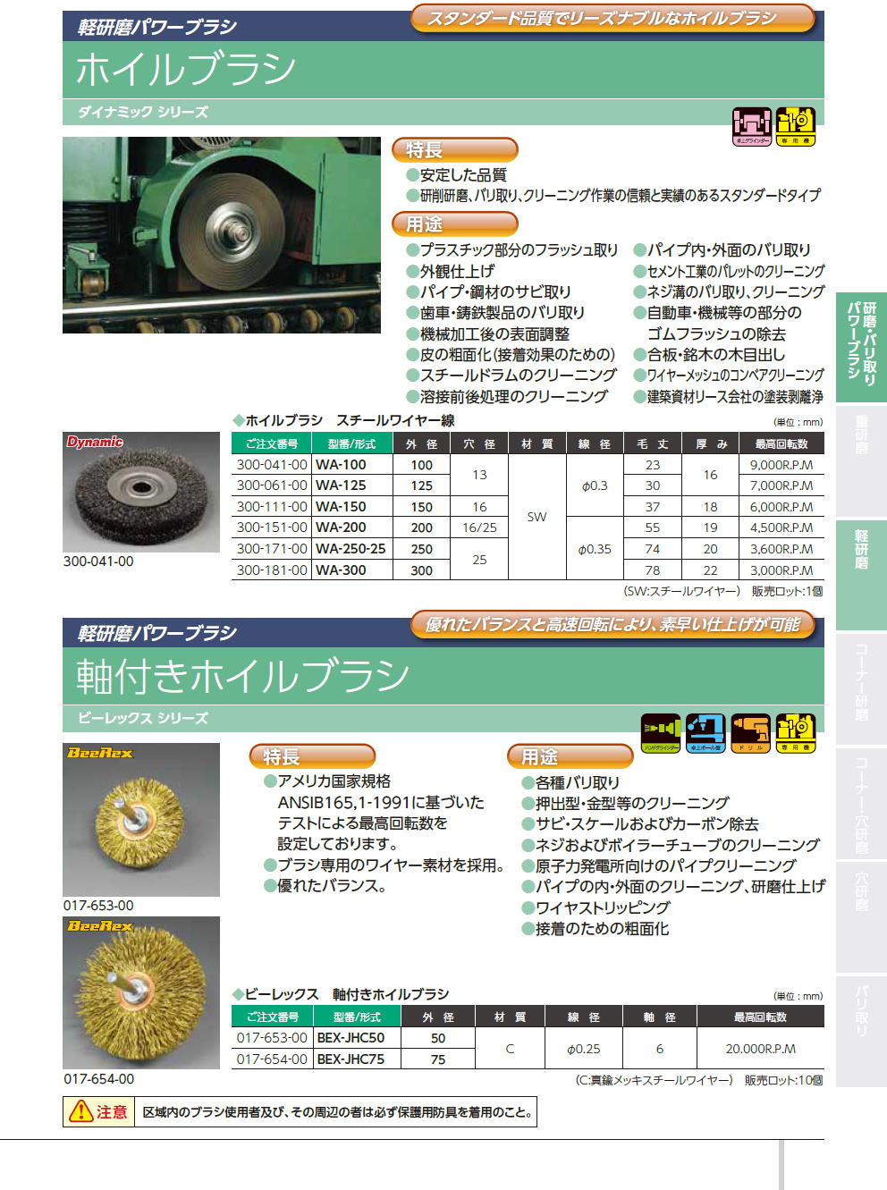 バーテック　BURRTEC　重研磨パワーブラシ　研磨・バリ取り・パワーブラシ　/　ホイルブラシ