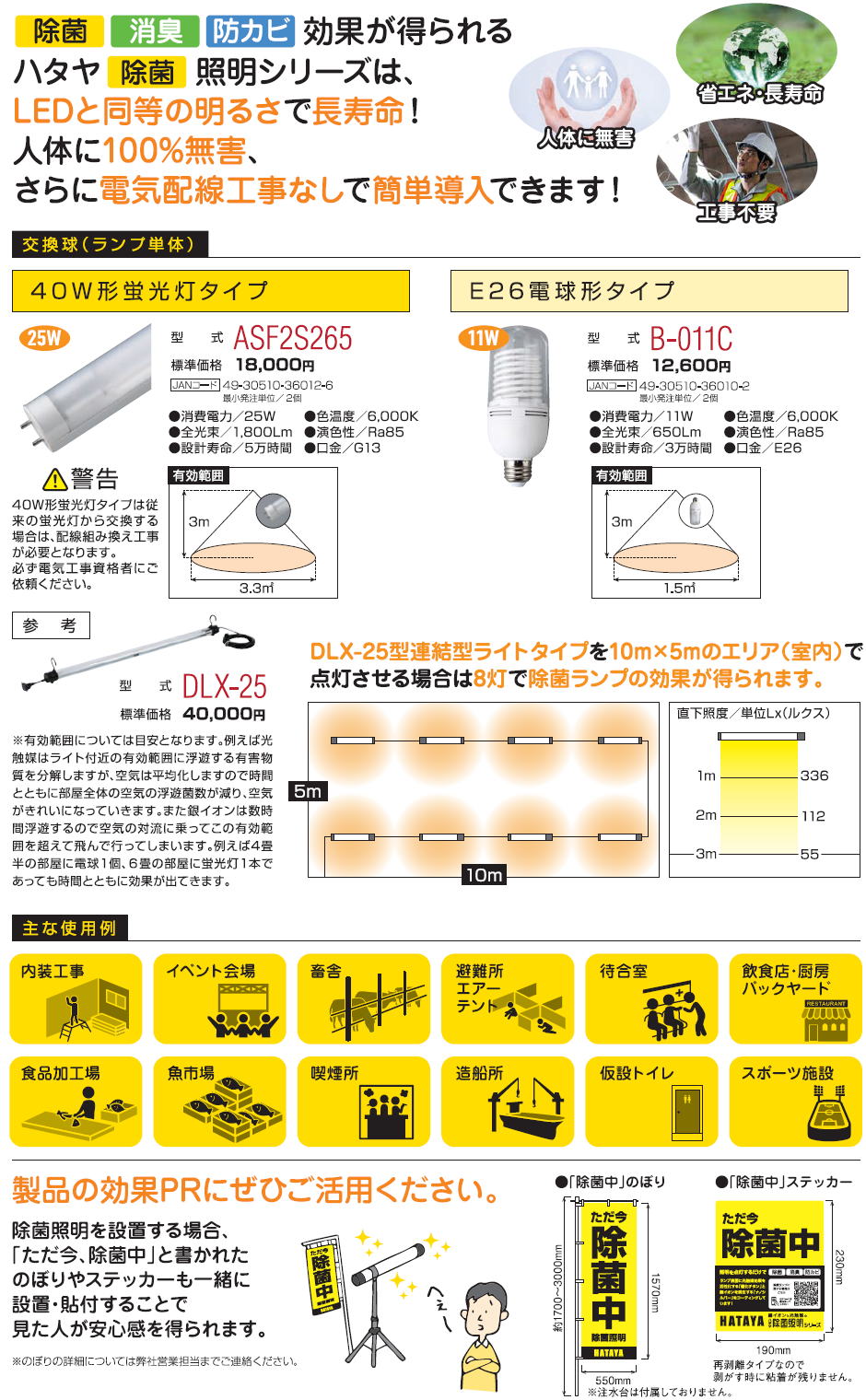 HATAYA　銀イオンと光触媒の除菌照明シリーズ　1