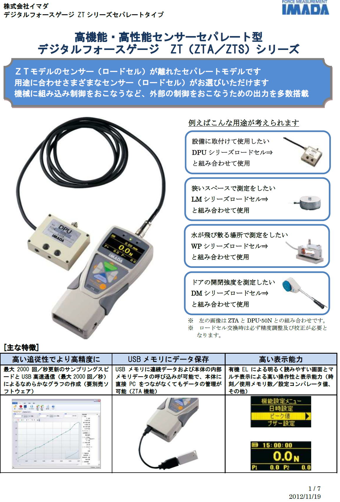 ハカル.com Yahoo 店イマダ IMADA ZTA-LM-10N センサーセパレート型フォースゲージ