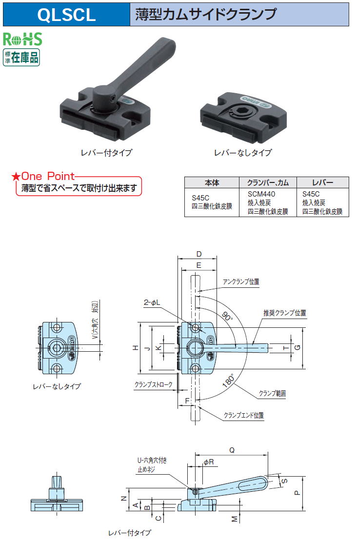 イマオ QLSCL 薄型カムサイドクランプ