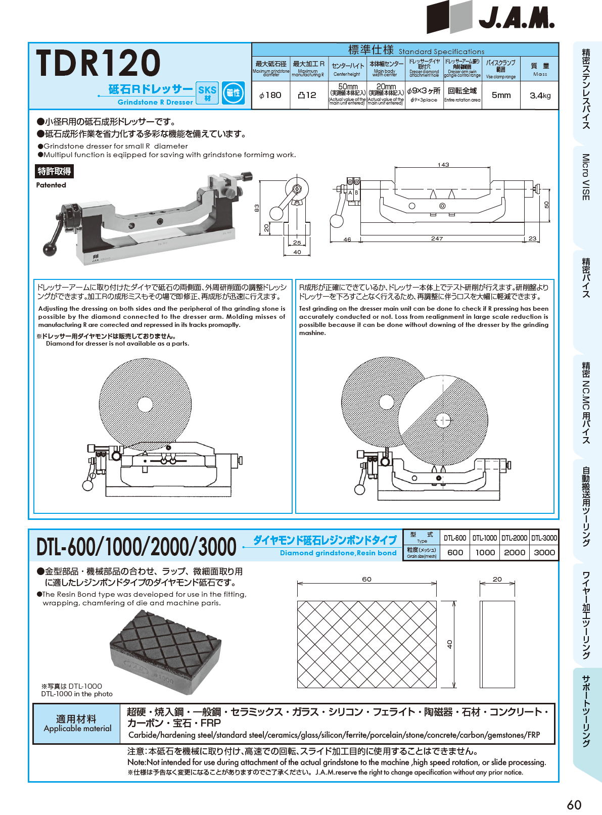 J.A.M,日本オートマチックマシン サポートツーリング　Support toolings　サインバーシリーズ