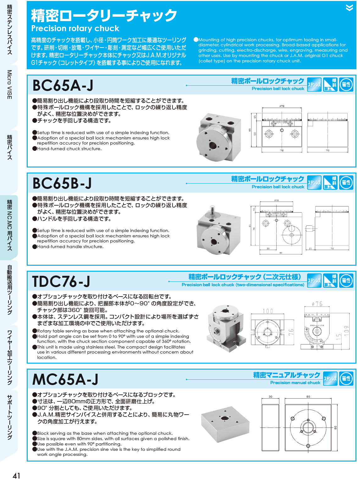 J.A.M,日本オートマチックマシン　精密NC.MC用バイス　Vise for Precision NC/MC