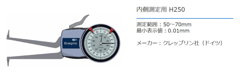 クレップリン社（Kroeplin） 内側測定用　H250