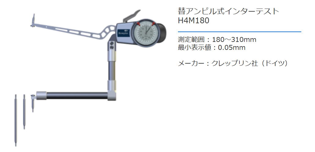クレップリン社（Kroeplin） 替アンビル式インターテスト　H4M180