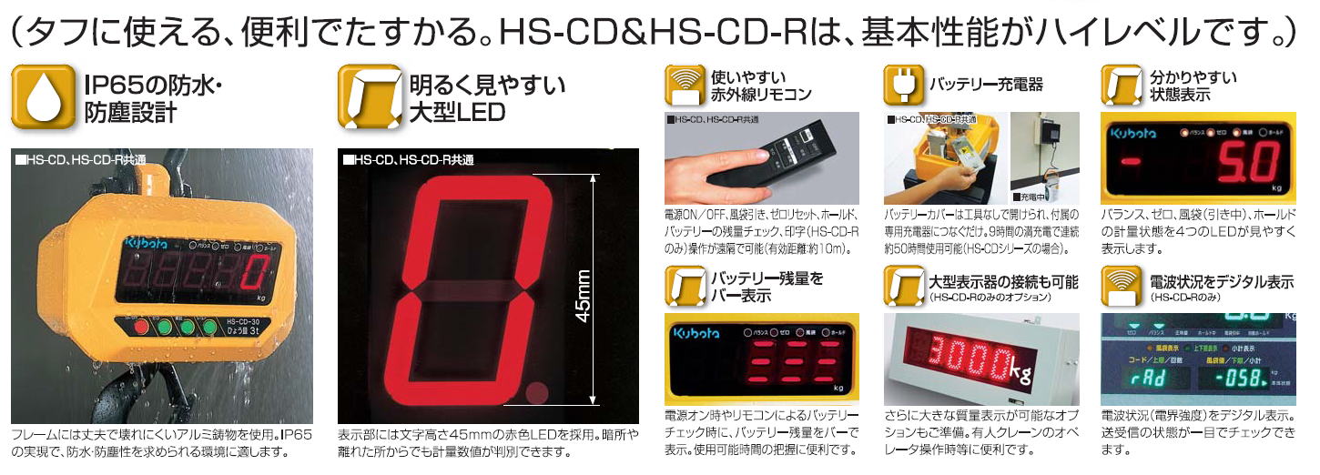 クボタ 電子式フックスケール HS-CD(-K)直示式