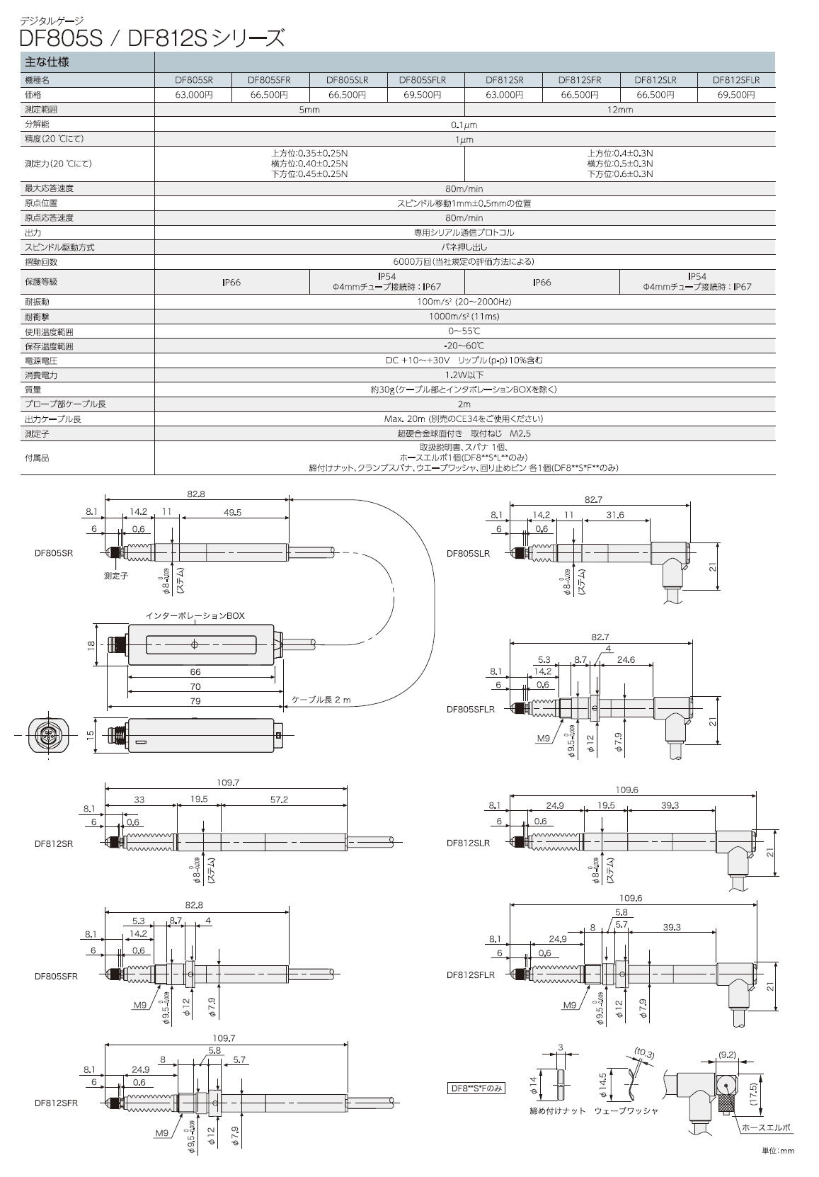 株式会社マグネスケール　タフセンサ　Tough Sensor　公差判定ユニット　MF10シリーズ　/　デジタルゲージ　DF805S / DF812S　シリーズ