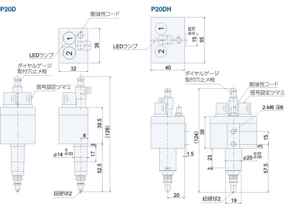 工具折損検出センサ　寸法図