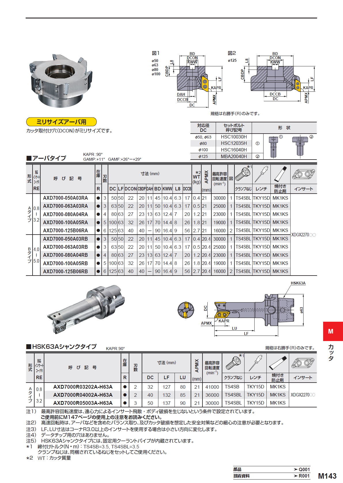 三菱マテリアル　カッタ　多機能用　AXD7000　アルミニウム合金・難削材切削用