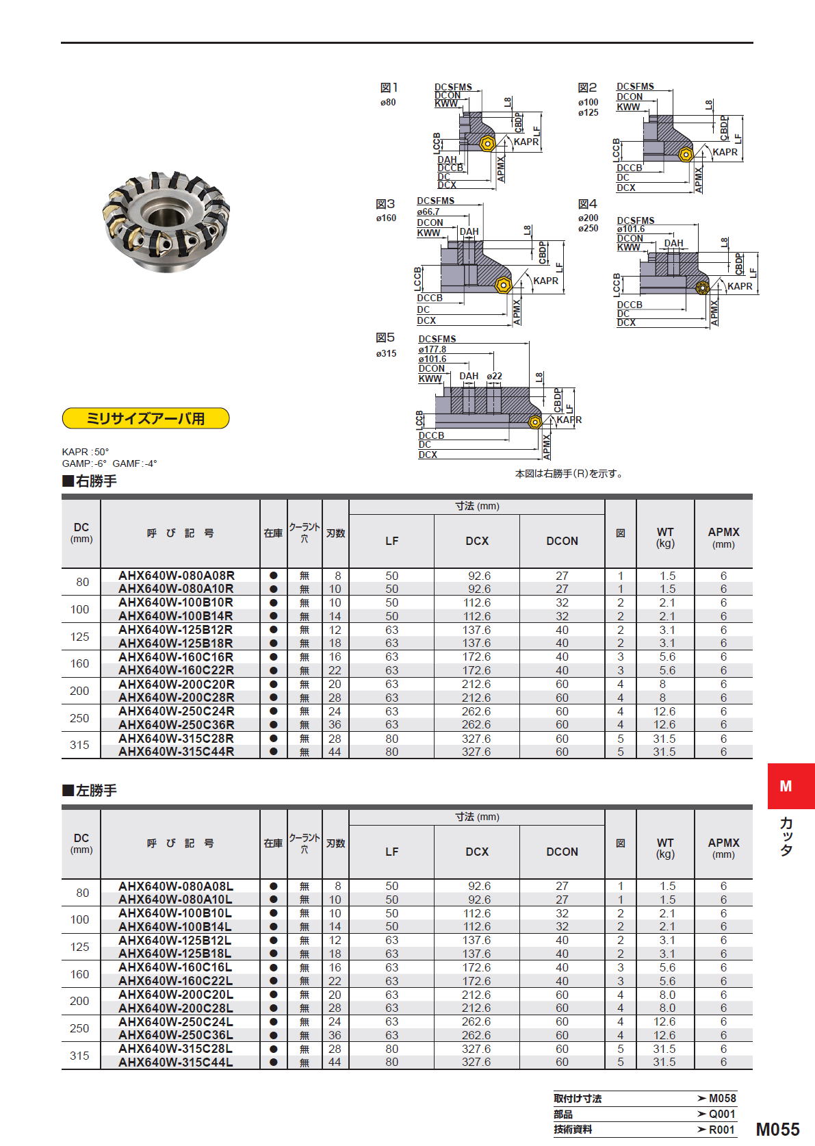 三菱マテリアル　カッタ　正面削り用　鋳鉄高速送り用　AHX640W