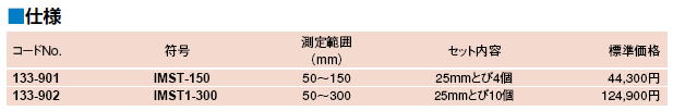 ミツトヨ 133シリーズ 棒形内側マイクロメータ（単体形） IMセット