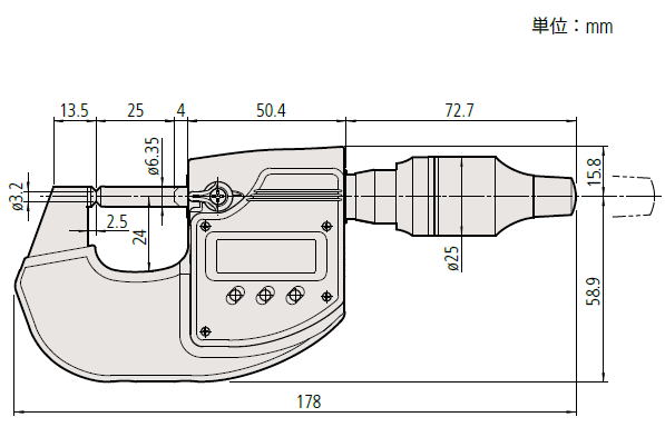 ミツトヨ　高精度デジマチックマイクロメータ　MDH-25M　293-100
