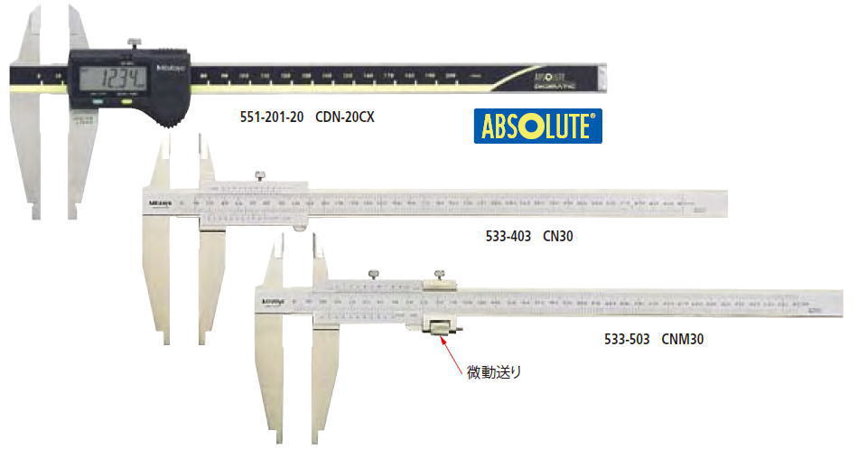 ミツトヨ 551・533シリーズ CN形ノギスCDN-C・CN・CNM 551-201-20 CDN