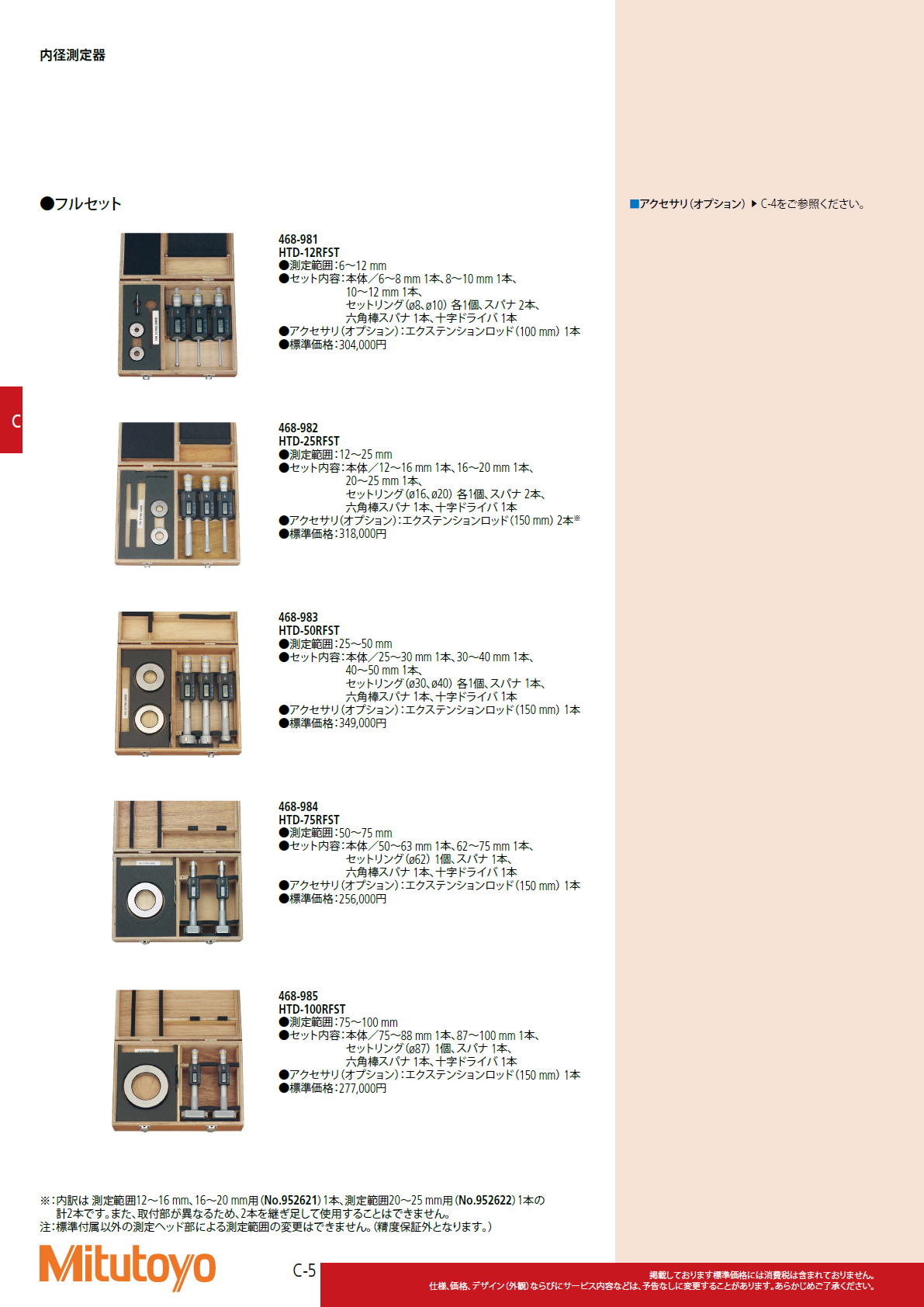 ミツトヨ Mitutoyo　468シリーズ デジマチックホールテスト（三点式内側マイクロメータ）HTD-R