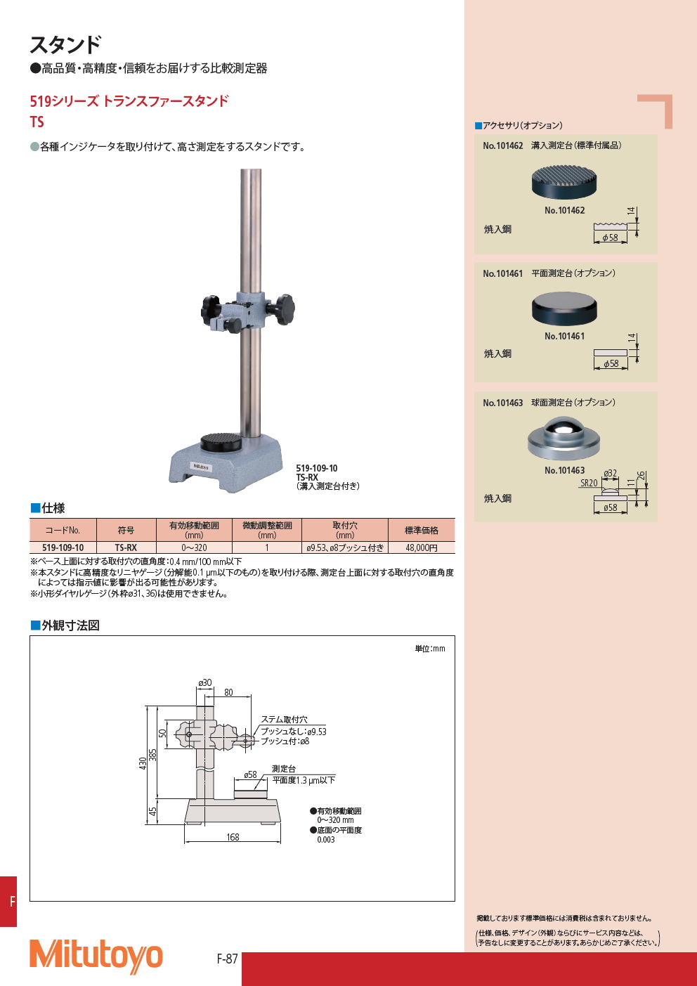 ミツトヨ　519シリーズ トランスファースタンド　TS