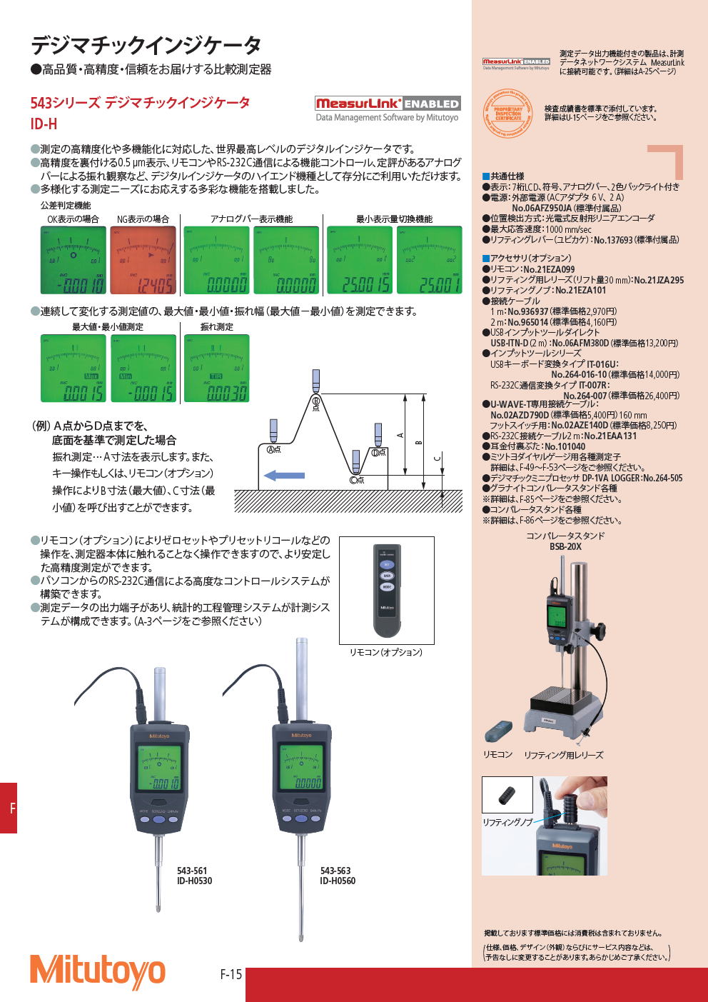 ミツトヨ　デジマチックインジケータ　543シリーズ デジマチックインジケータ　ID-H