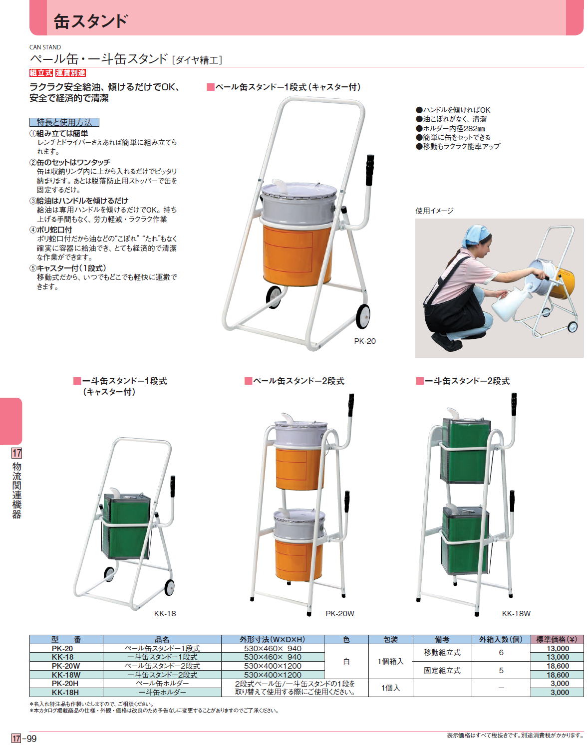 缶スタンド  ペール缶・一斗缶スタンド ［ダイヤ精工］