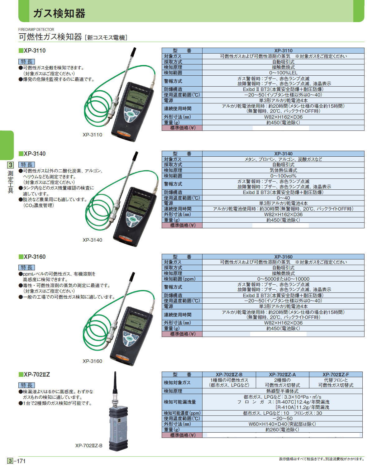 可燃性ガス検知器［ 新コスモス電機］