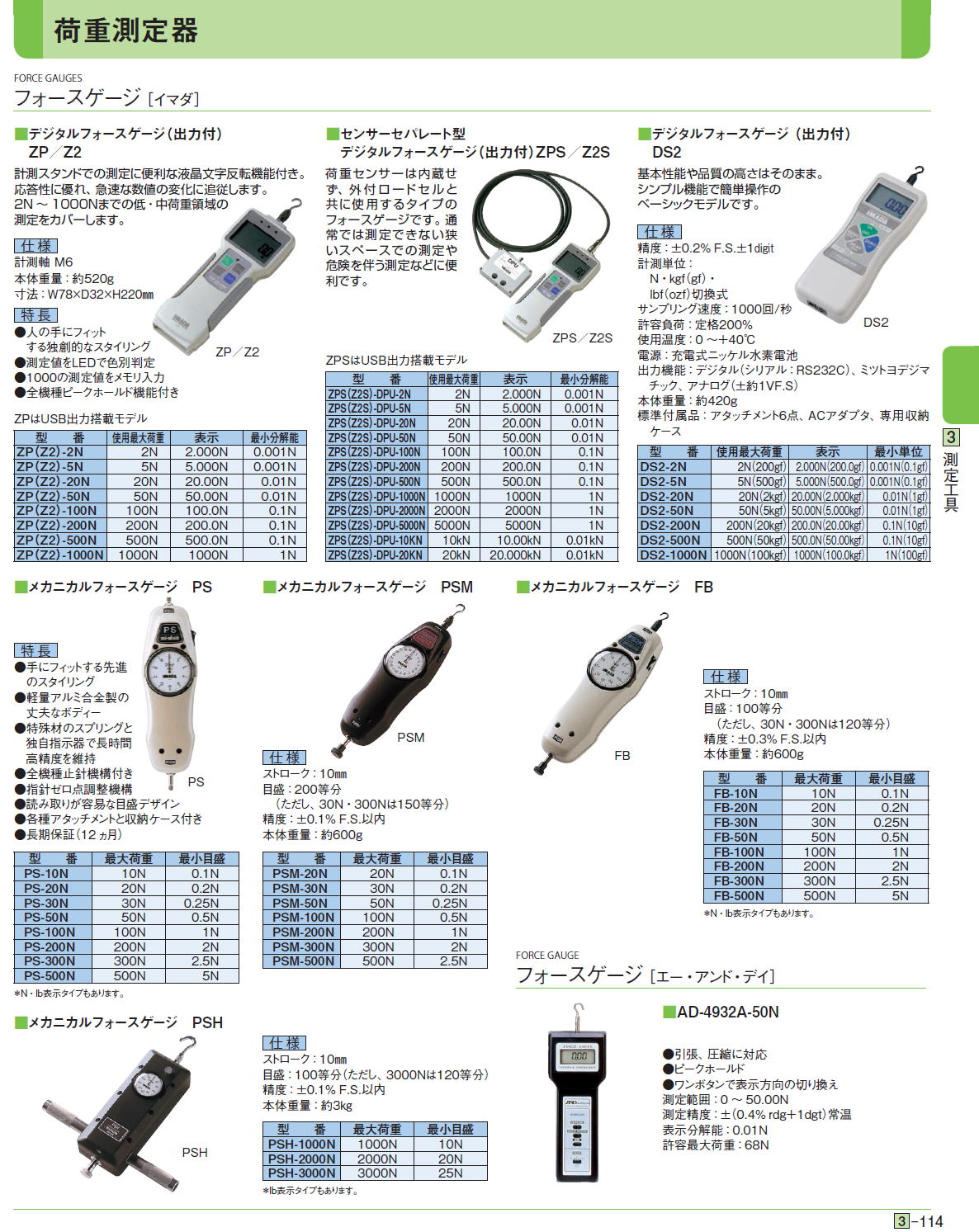 有名人芸能人】 イマダ ZTA-DPU-500N センサーセパレート型デジタルフォースゲージ IMADA