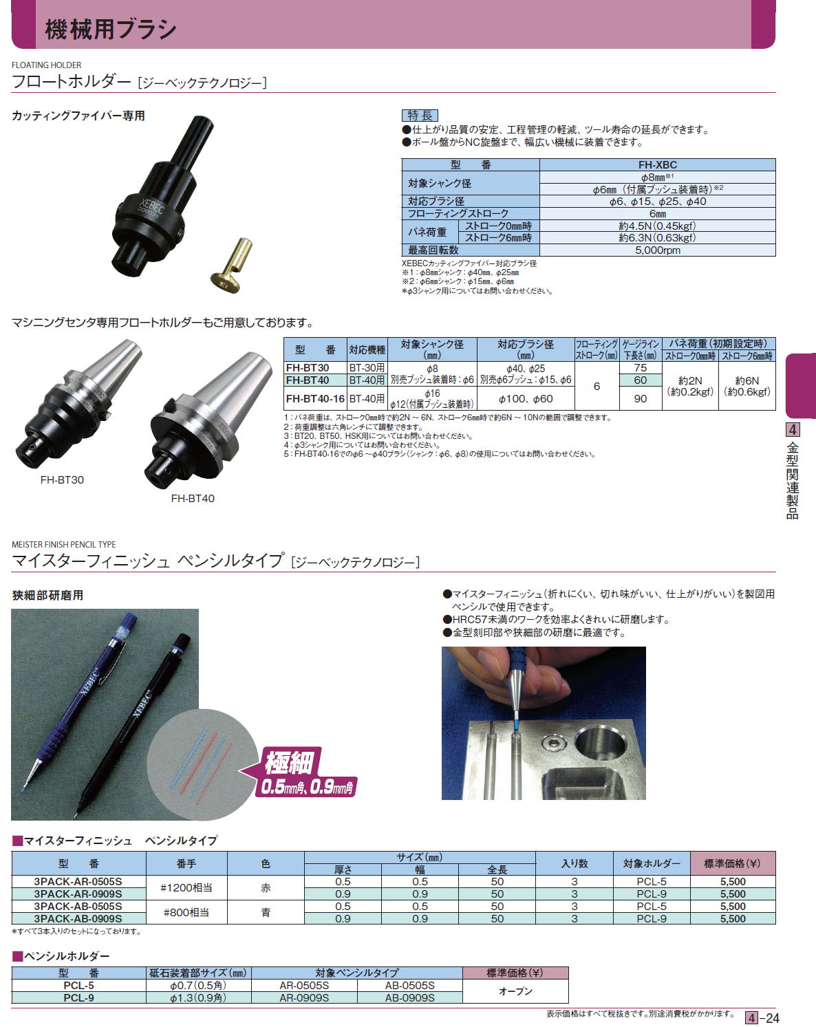 フロートホルダー［ ジーベックテクノロジー］ カッティングファイバー専用 / マイスターフィニッシュ ペンシルタイプ［ ジーベックテクノロジー］