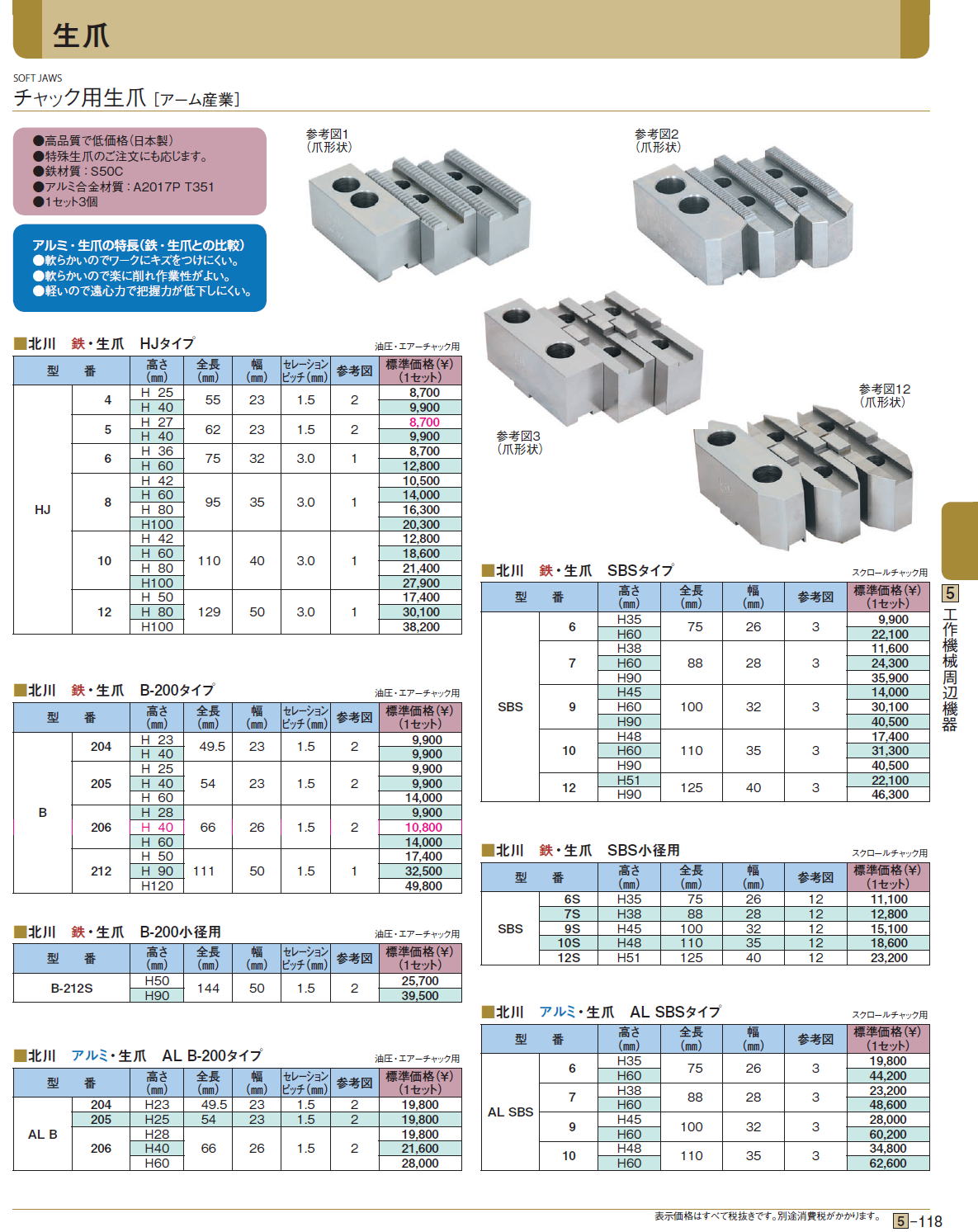 チャック用生爪 ［アーム産業］ -2-