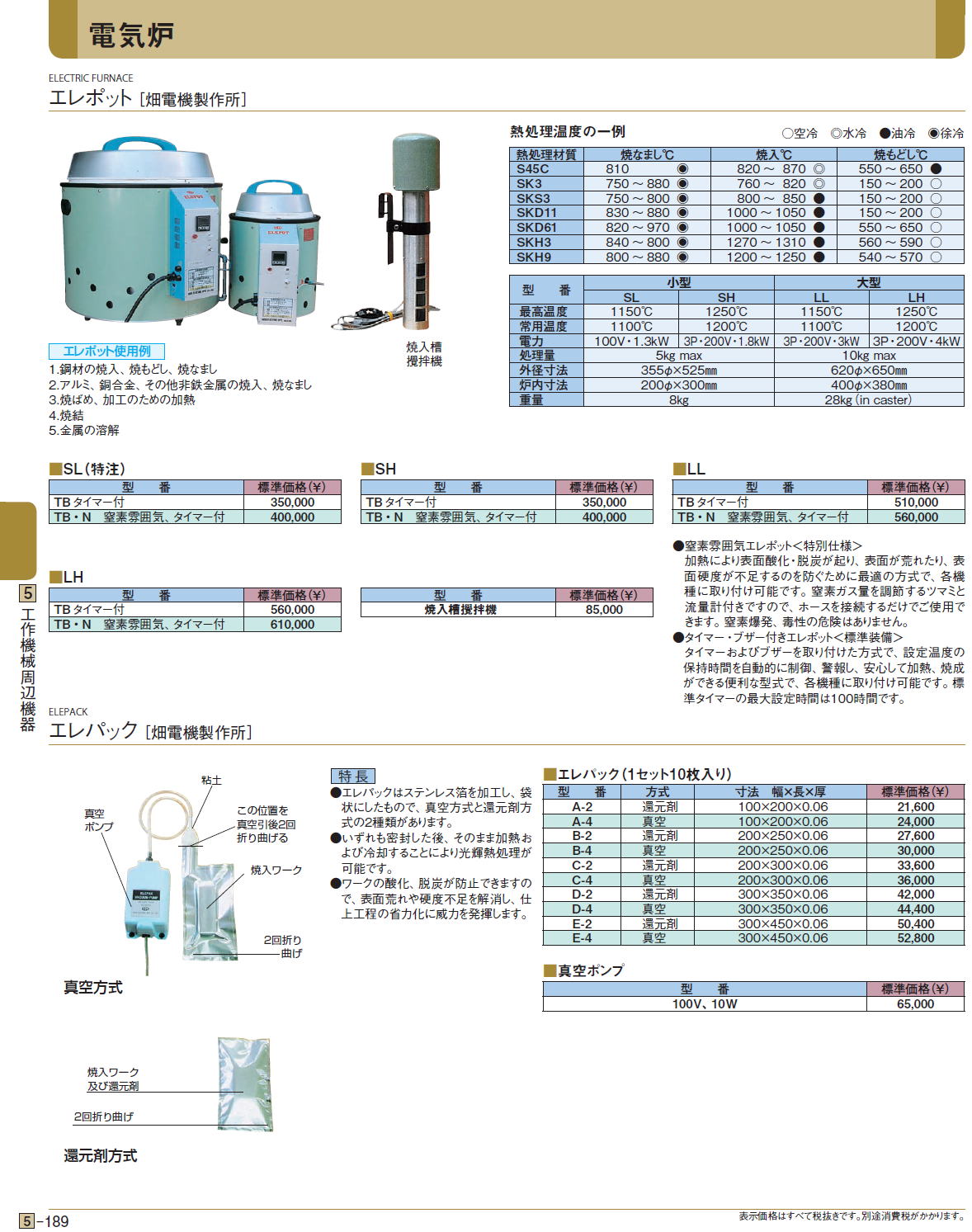 電気炉 エレポット［畑電機製作所］エレパック