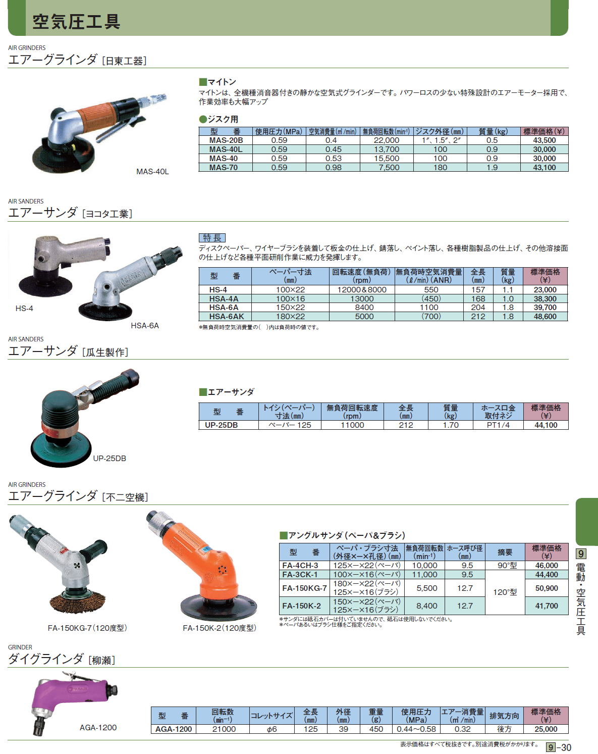 ヨコタ工業 エアサンダ