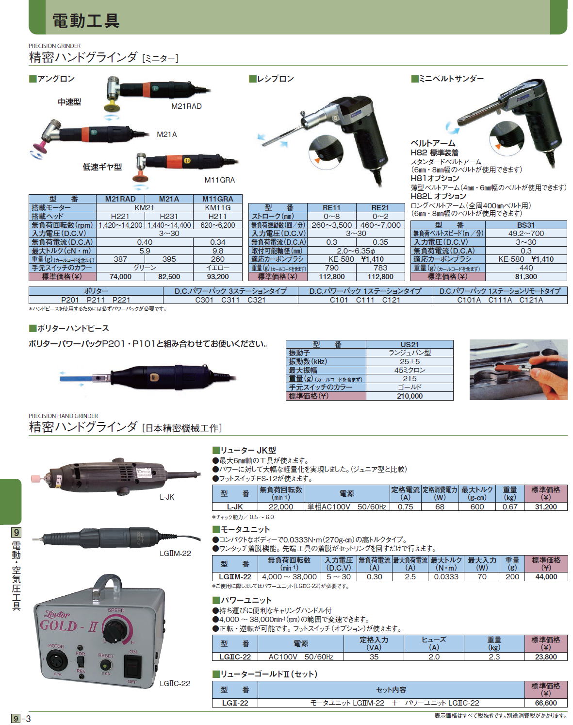 精密ハンドグラインダ ［ミニター］ 精密ハンドグラインダ［ 日本精密機械工作］