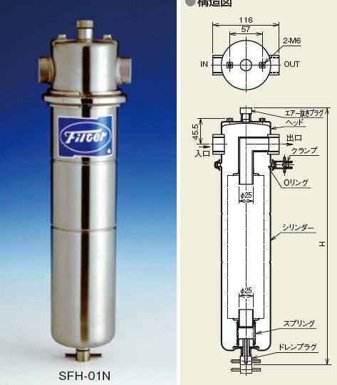日本フィルター　ステンレス製シングルフィルターハウジング（小型）/マルチフィルターハウジング（中型）