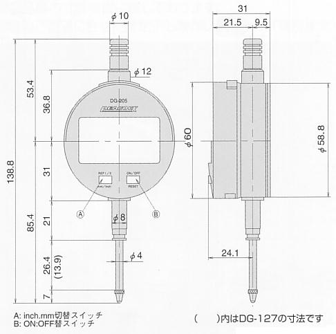 尾崎製作所 ピーコック デジタルゲージ コードレスタイプ DG-257 DG