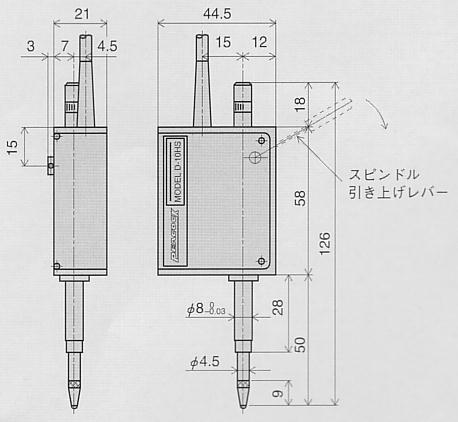 尾崎製作所　ピーコック精密測定機器　リニアゲージ0.1μｍ・0.5μｍ　高分解能力タイプ　D-10SS D-10HS