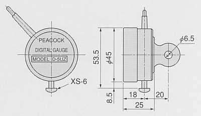 尾崎製作所　ピーコック精密測定機器　リニアゲージ２ｍｍ・５ｍｍストローク　DL-2 DL-2S D-5 D-5S D-5UZ
