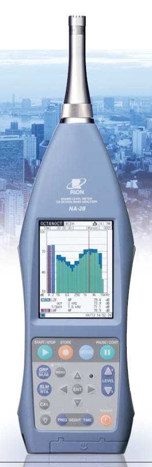 リオン　騒音計（精密騒音計）NA-28（1/3オクターブ分析機能付）検定付き・検定なし