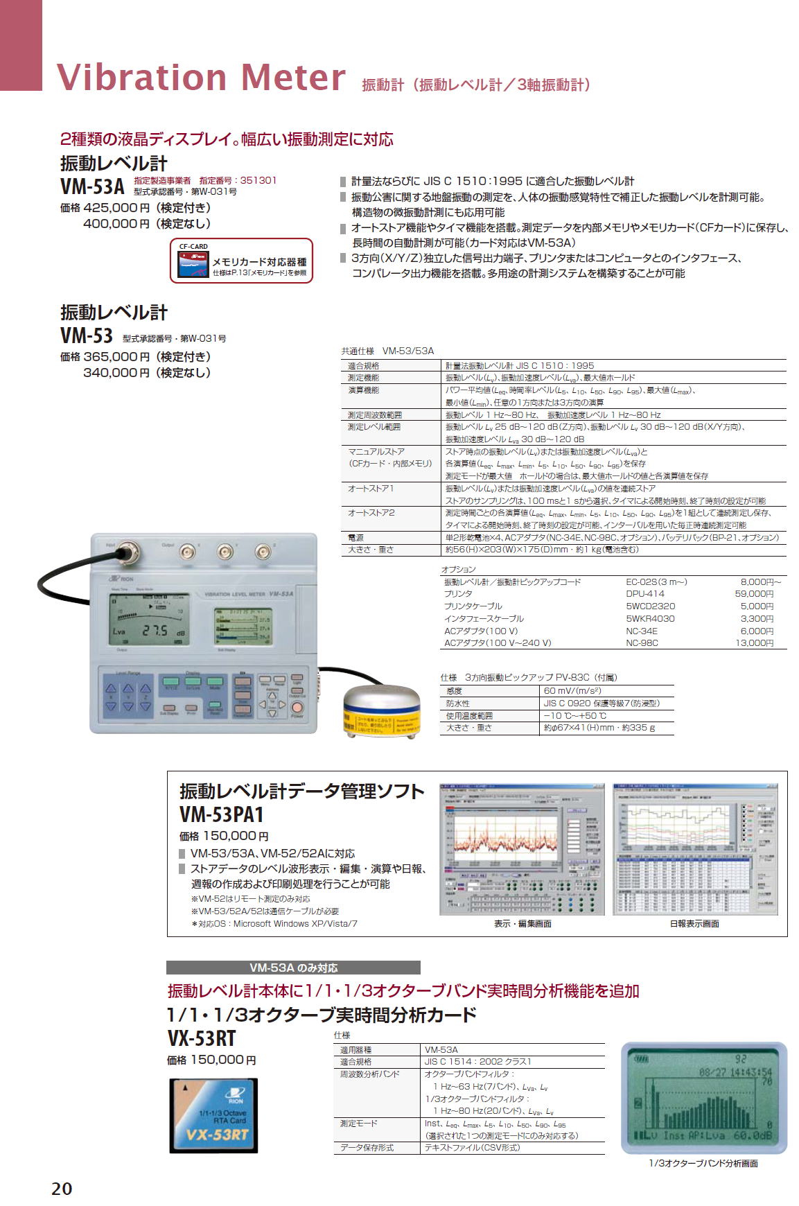 Vibration Meter 振動計 （ 振動レベル計／3軸振動計）3