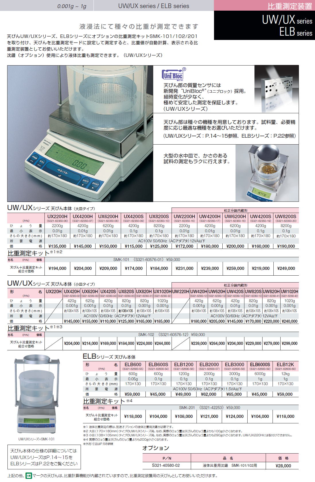 島津製作所 比重測定装置 AU Series 0.01mg ~ 0.1mg