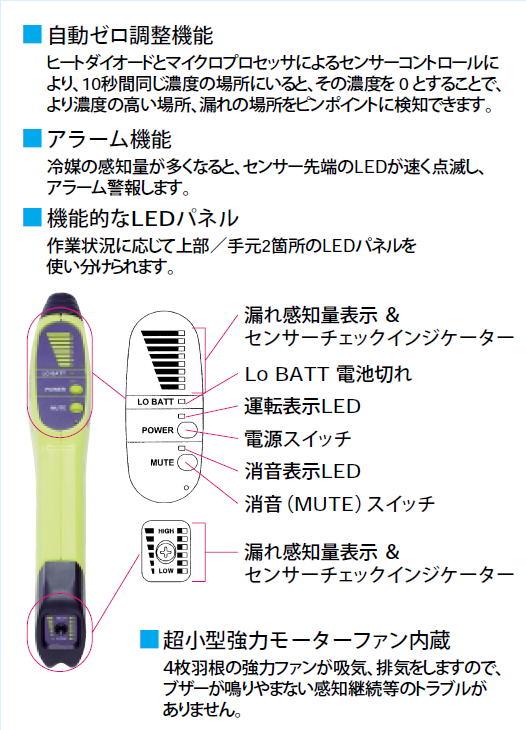 タスコジャパン 冷媒ガスリークディテクター TMS35BC