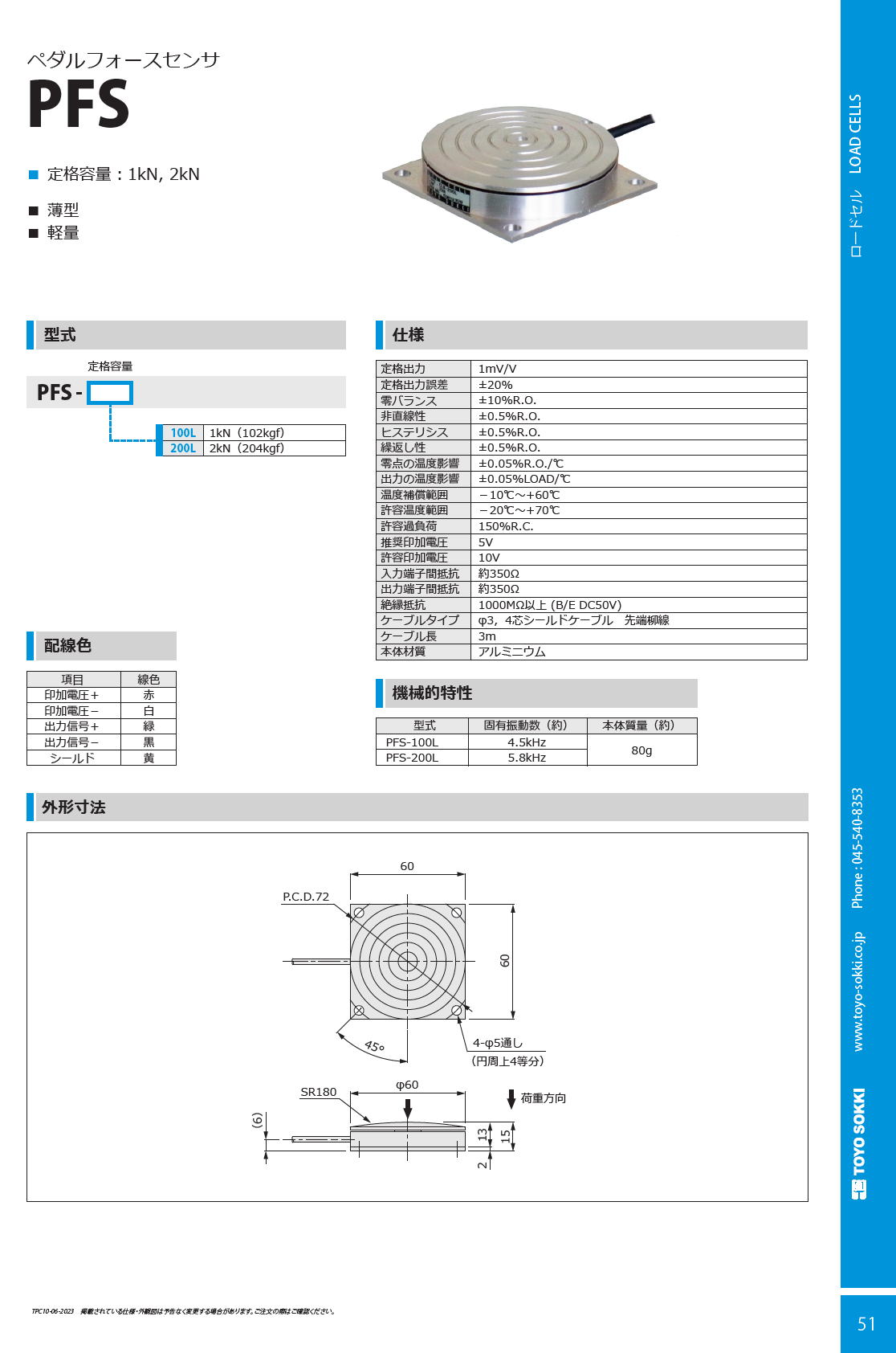 東洋測器 ペダルフォースセンサ PFS