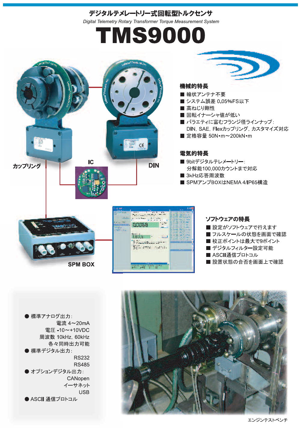 東洋測器 デジタルテメレートリー式回転型トルクセンサ　TMS9000