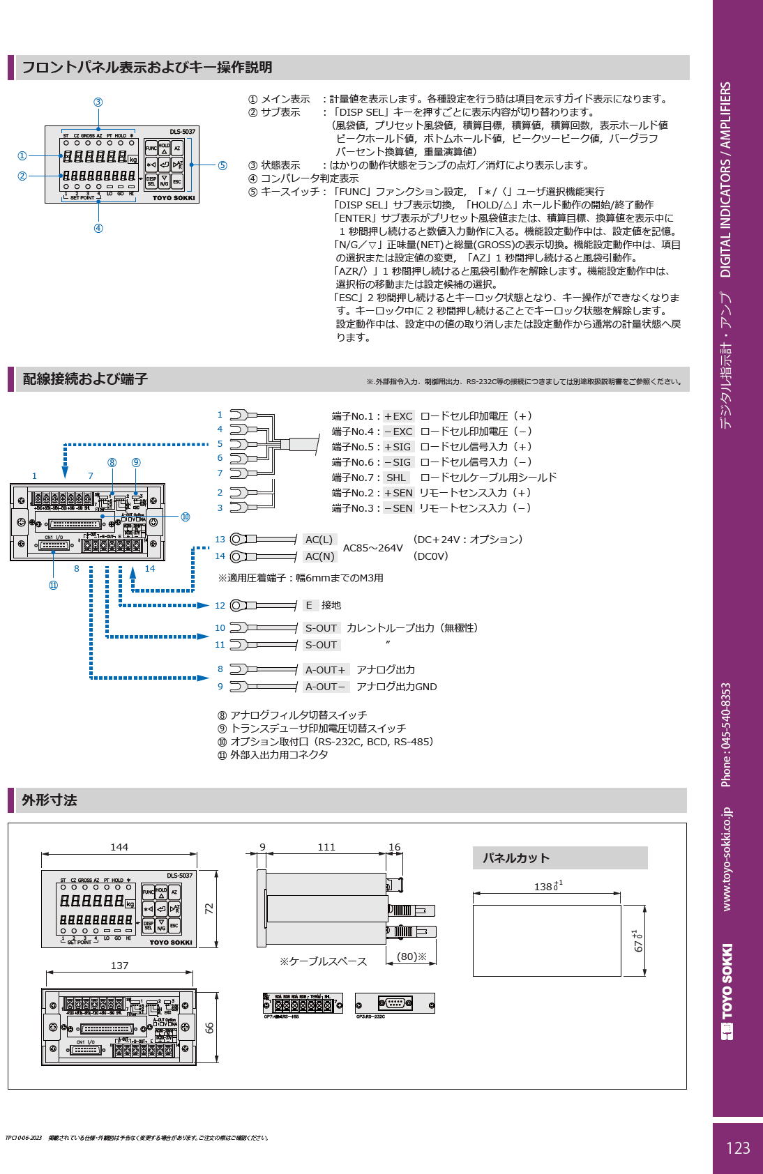 東洋測器 デジタル指示計　DLS-5037