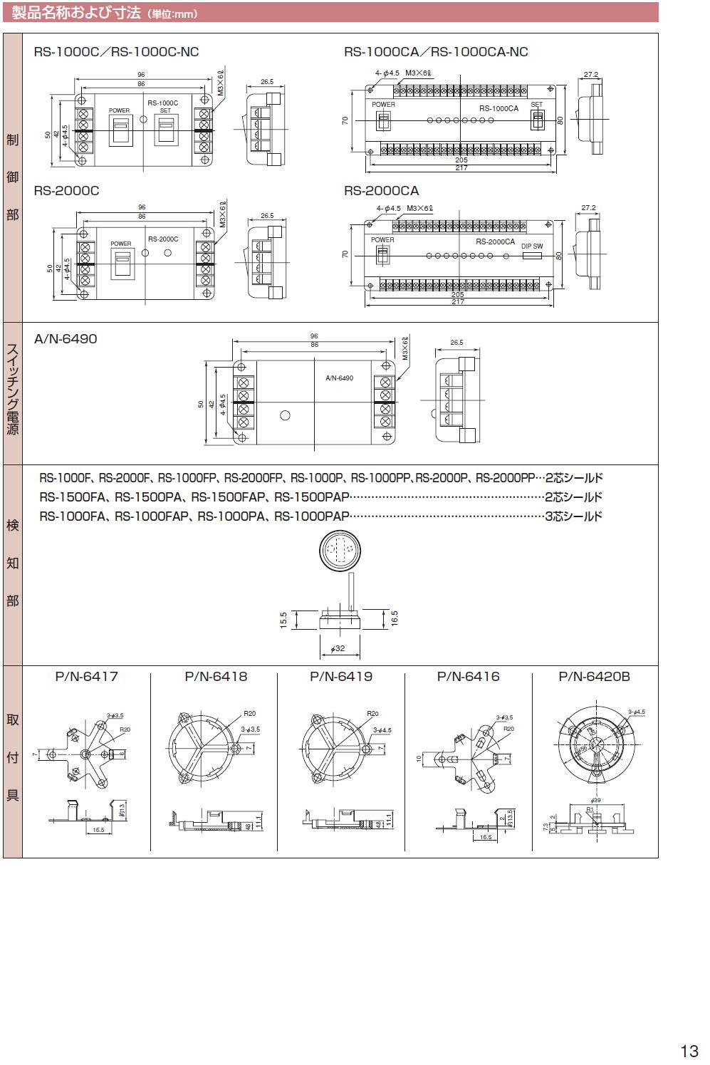 東横化学  漏液センサ  RS-1000 / RS-1500 / RS-200　シリーズ　4