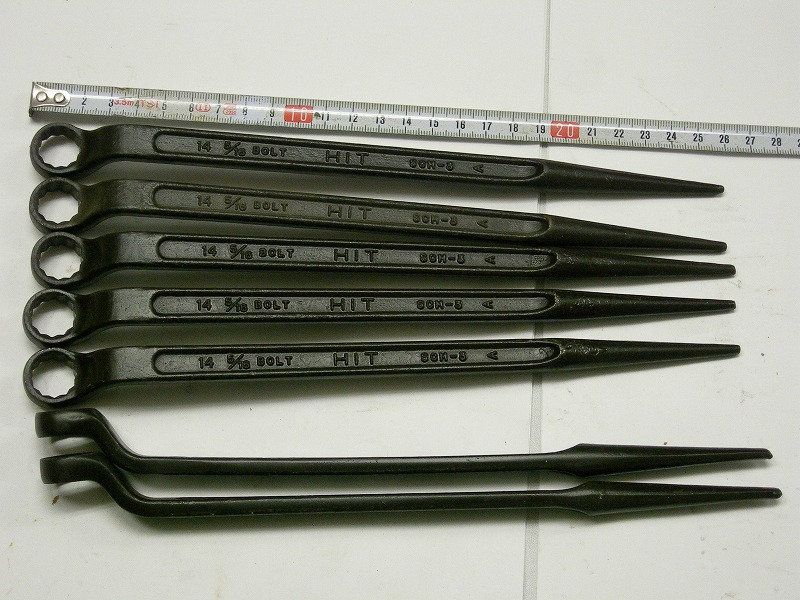 □片目・片口・メガネレンチ・スパナ・シノ付レンチ・その他　/　HIT 　14mm-5/16　60度　SCM-3 片口メガネレンチ -2-　2