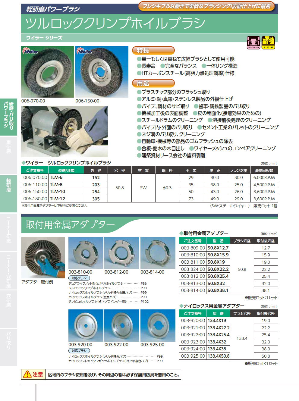 バーテック ワイラーツルロッククリンプワイヤーホイルブラシＳＷ０．３ ＴＬＭ−１０ 615000 【353-1295】