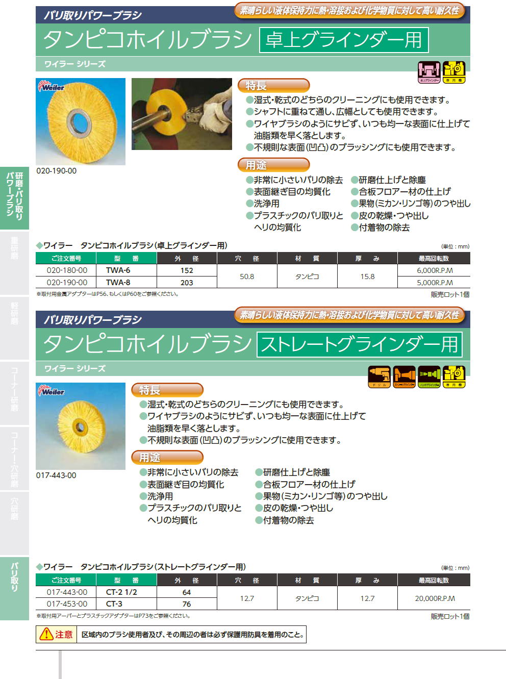 バーテック BURRTEC バリ取りパワーブラシ / タンピコホイルブラシ