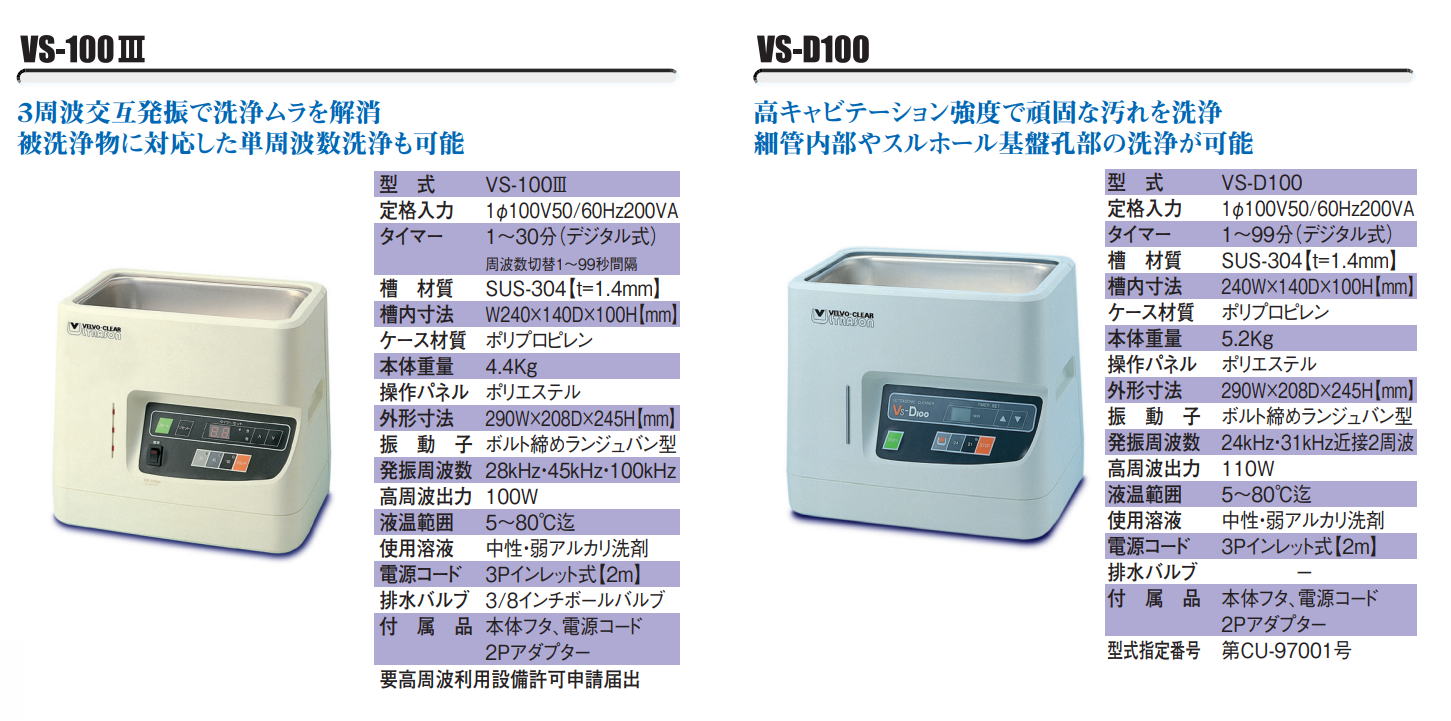 ヴェルヴォクリーア　VELVO-CLEAR　VS-100Ⅲ　VS-D100
